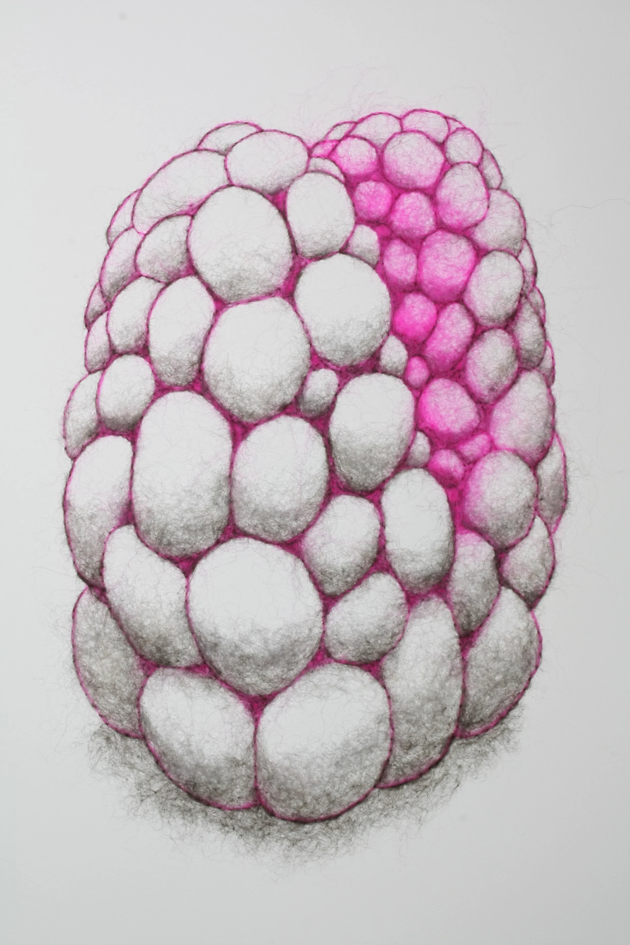 Voluptuary Portraint, wool through paper, 22 x 15 x .25 inches, 2025