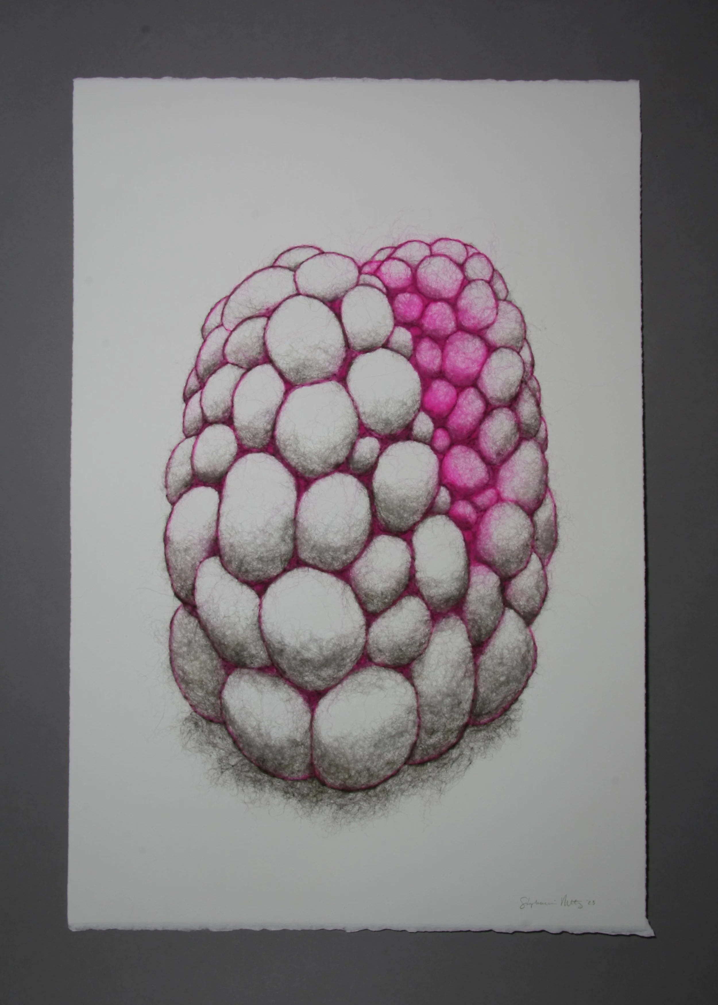 Voluptuary Portraint, wool through paper, 22 x 15 x .25 inches, 2025