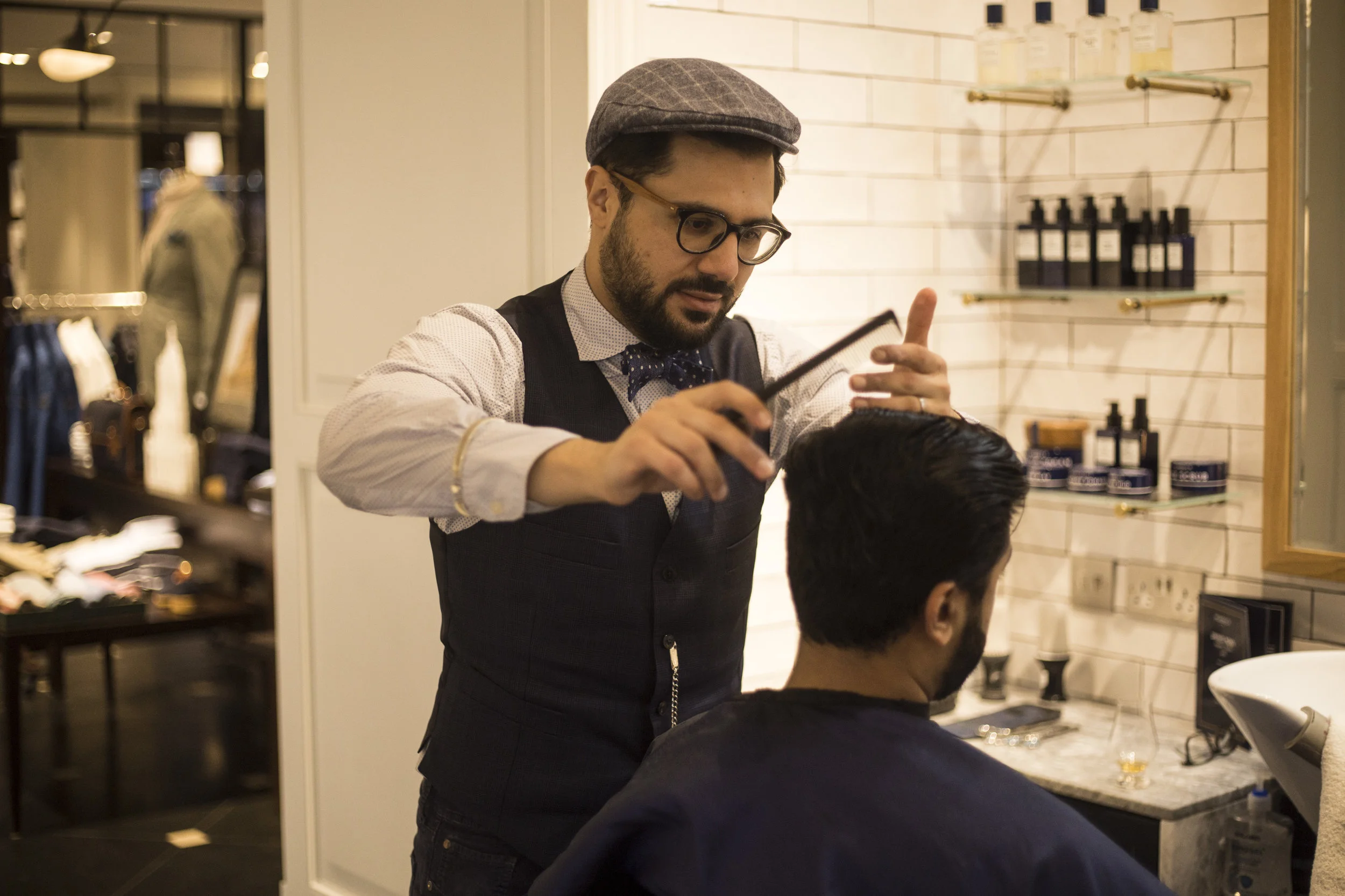 Murdock Head Barber, Anthony Komodikis, styles blogger, Singh Gentry at The Old Broad Street location.