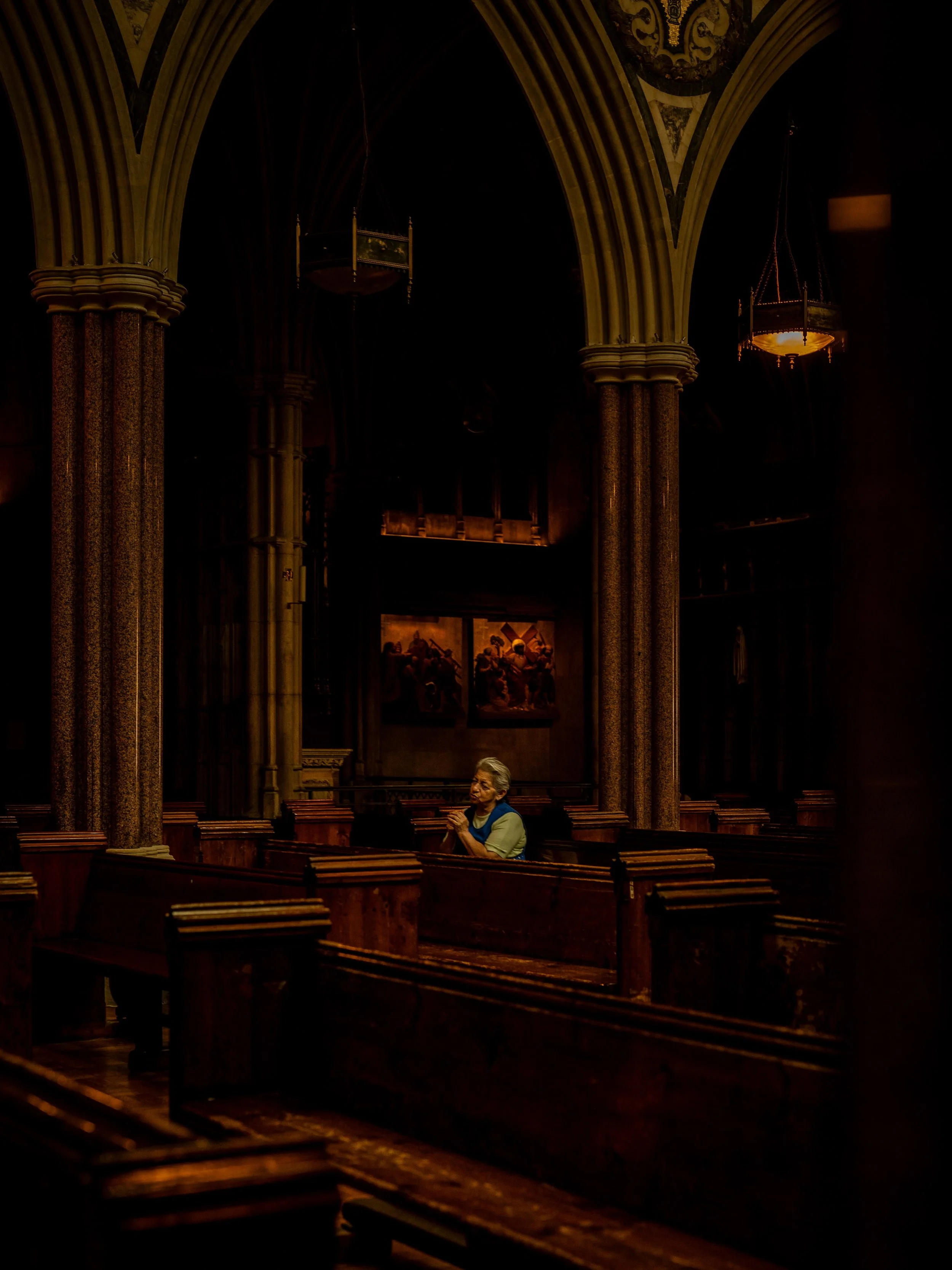 I had a brief moment&rsquo;s respite during a shoot recently and the team decided to pop into a local church which had a particularly striking interior. As I walked in, I saw this lady deep in prayer, and conversation. I don&rsquo;t usually photograp