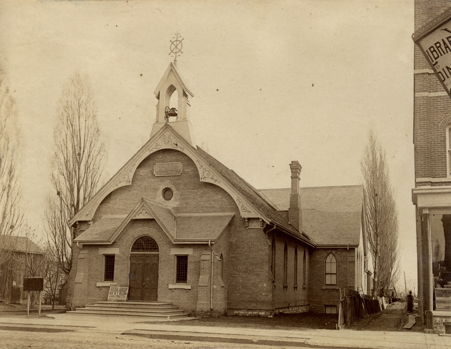 Woodgreen Methodist (United) Church, Queen St. E., s.w. corner Strange St., 1880's
