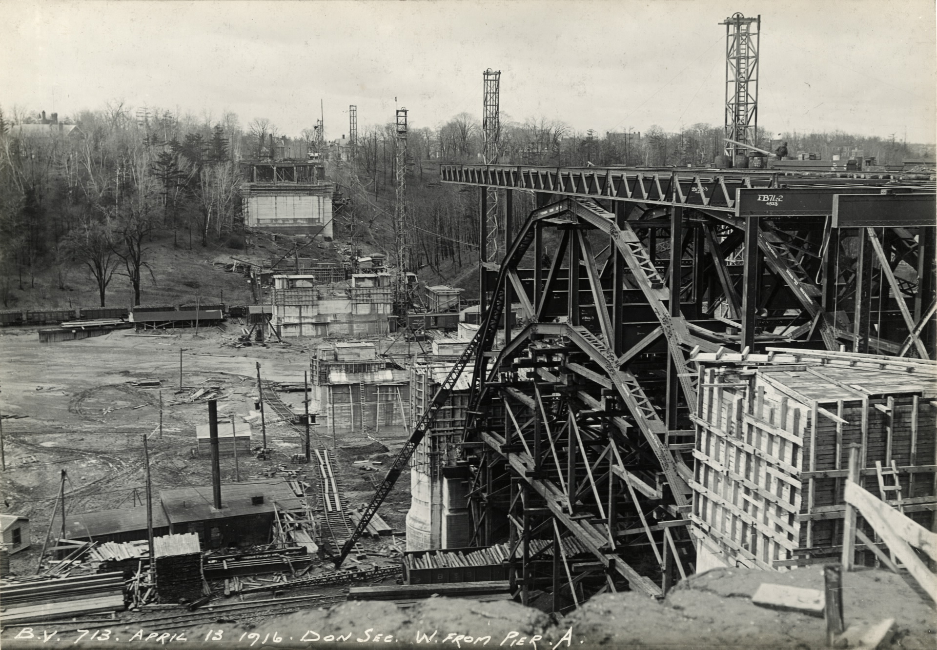 Construction of The Bloor Street Viaduct, 1919