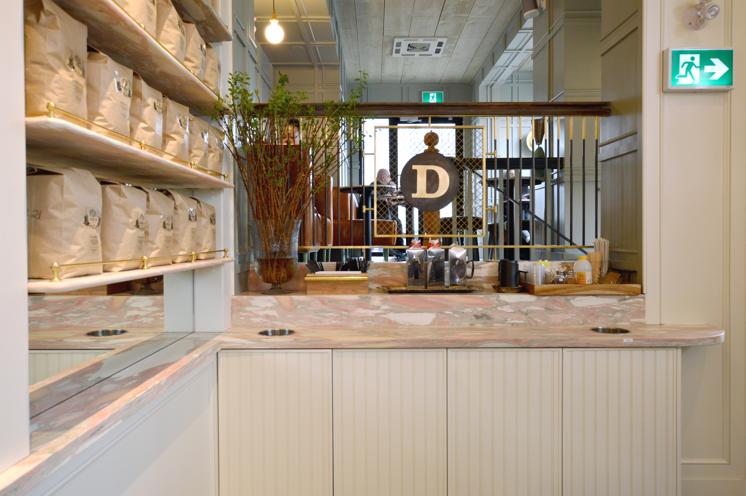 Upstairs is a more secluded seating area.