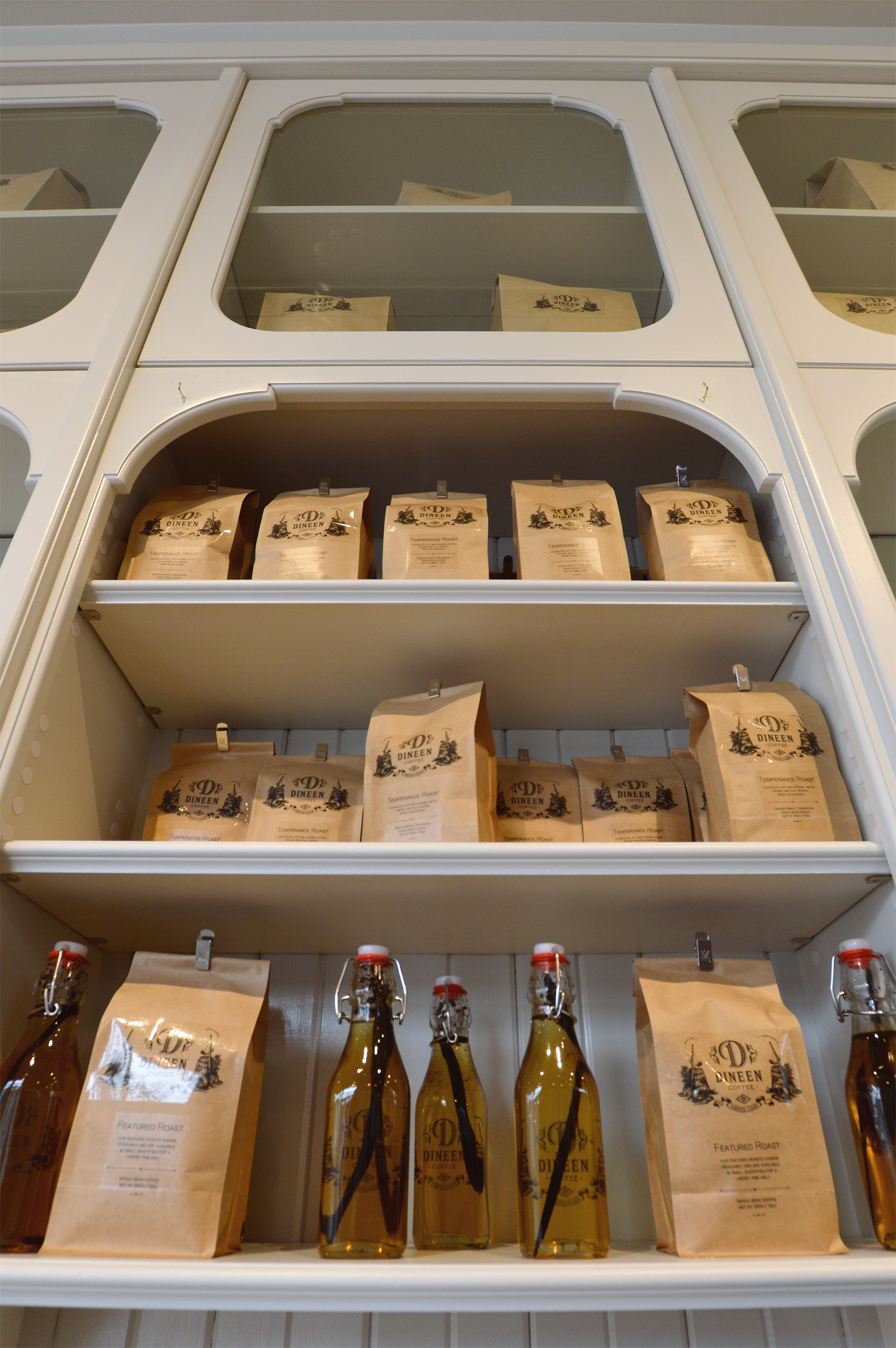 Their delicious coffee selection is available in their retail section.