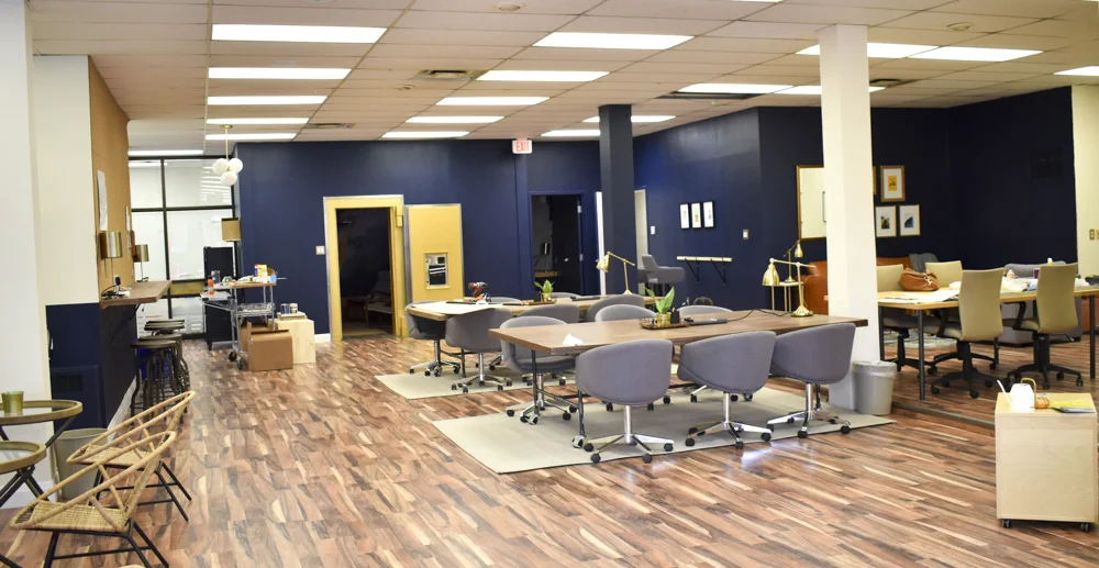The open workspace allows entrepreneurs and parents to work and inspire each other.