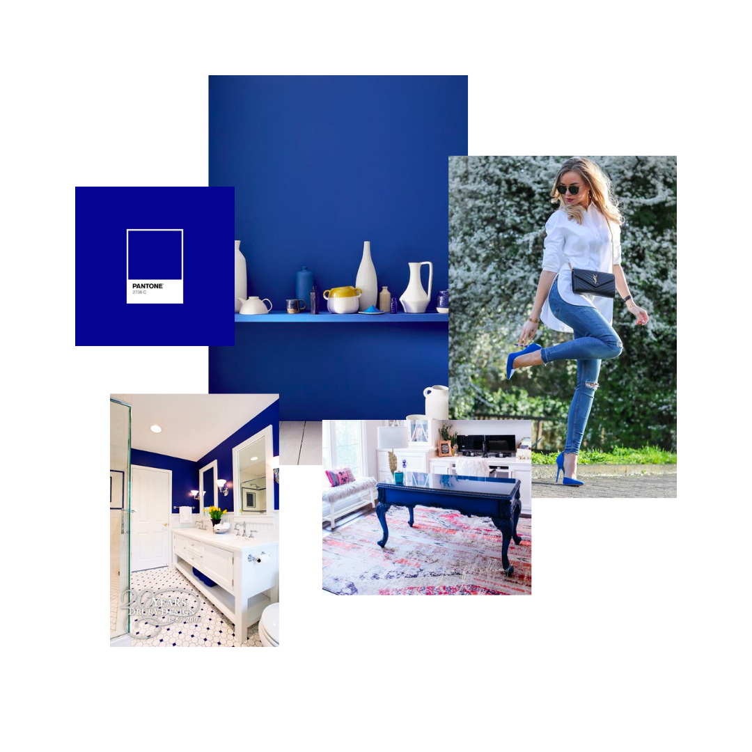 blue personal brand moodboard