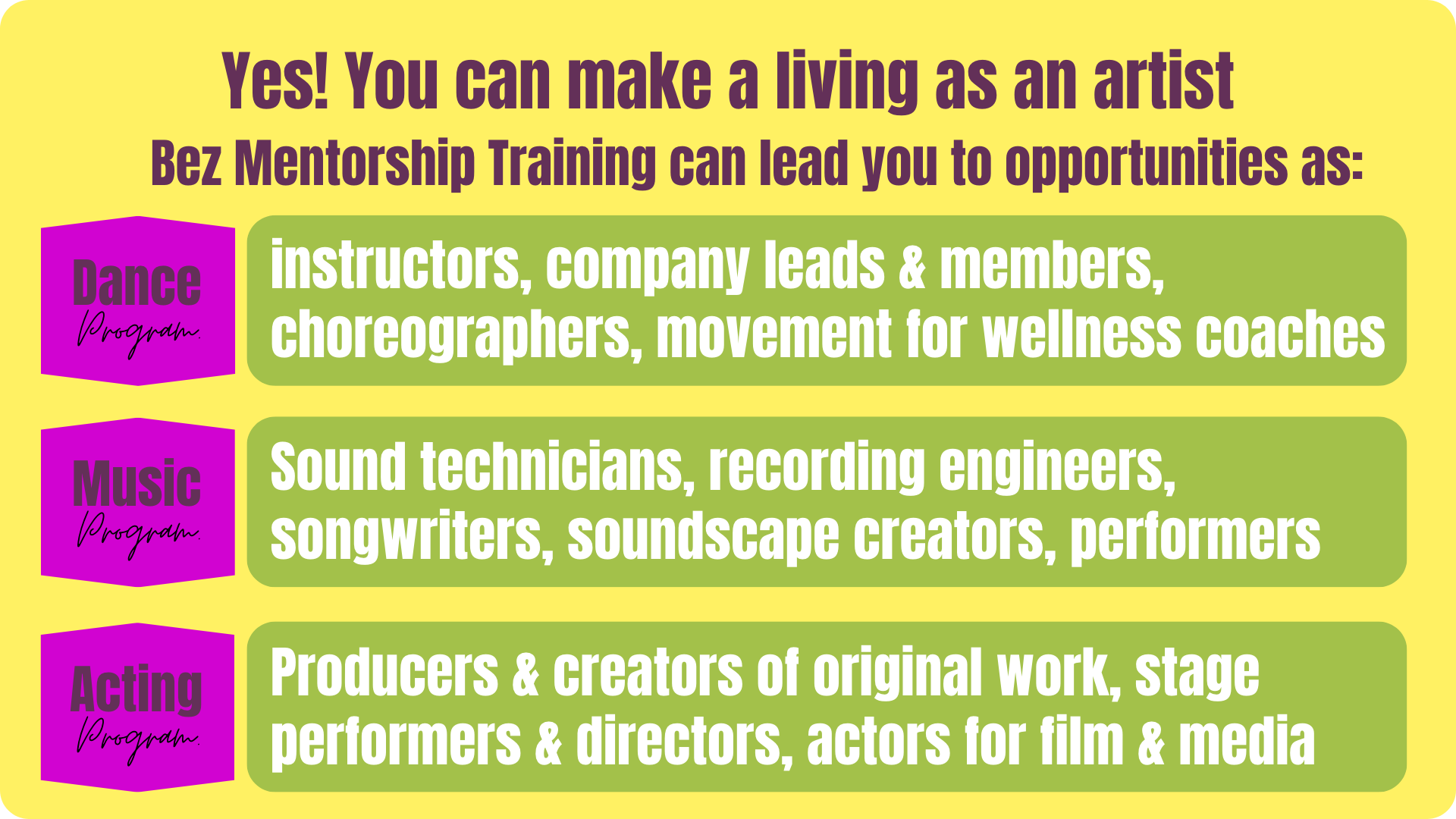 Arts Mentorship — BEZ ARTS HUB