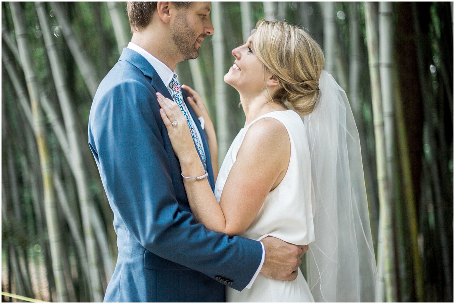 First Look Duke Gardens Wedding