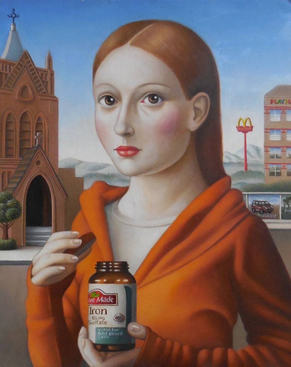 Young Woman with Vitamins