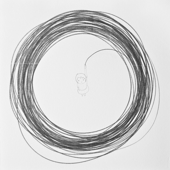 Untitled (Girl Drawing a Circle Around Her)
