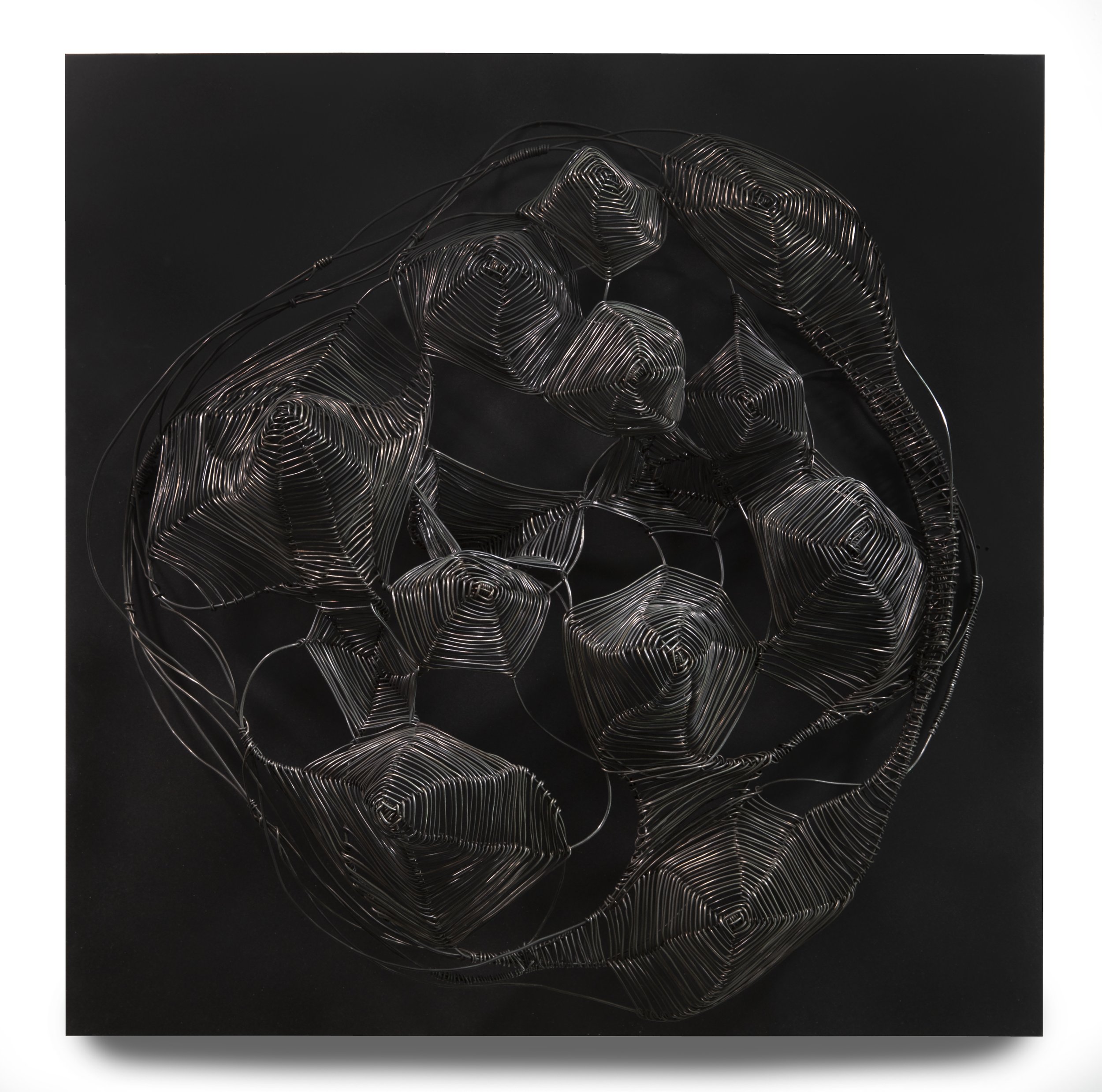   Walk Slowly - Nest in Black 1 , steel wire, 18” x 18” x 7” 