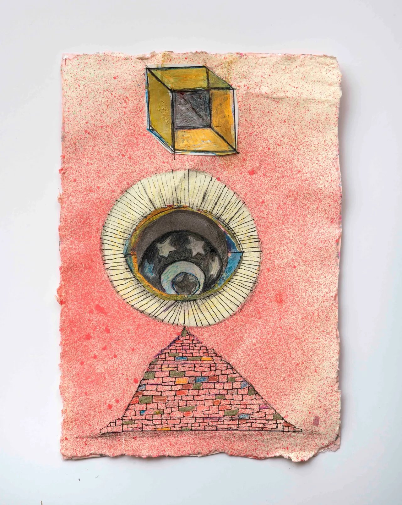 It Was the Beginning , mixed media, 16” x 13” framed
