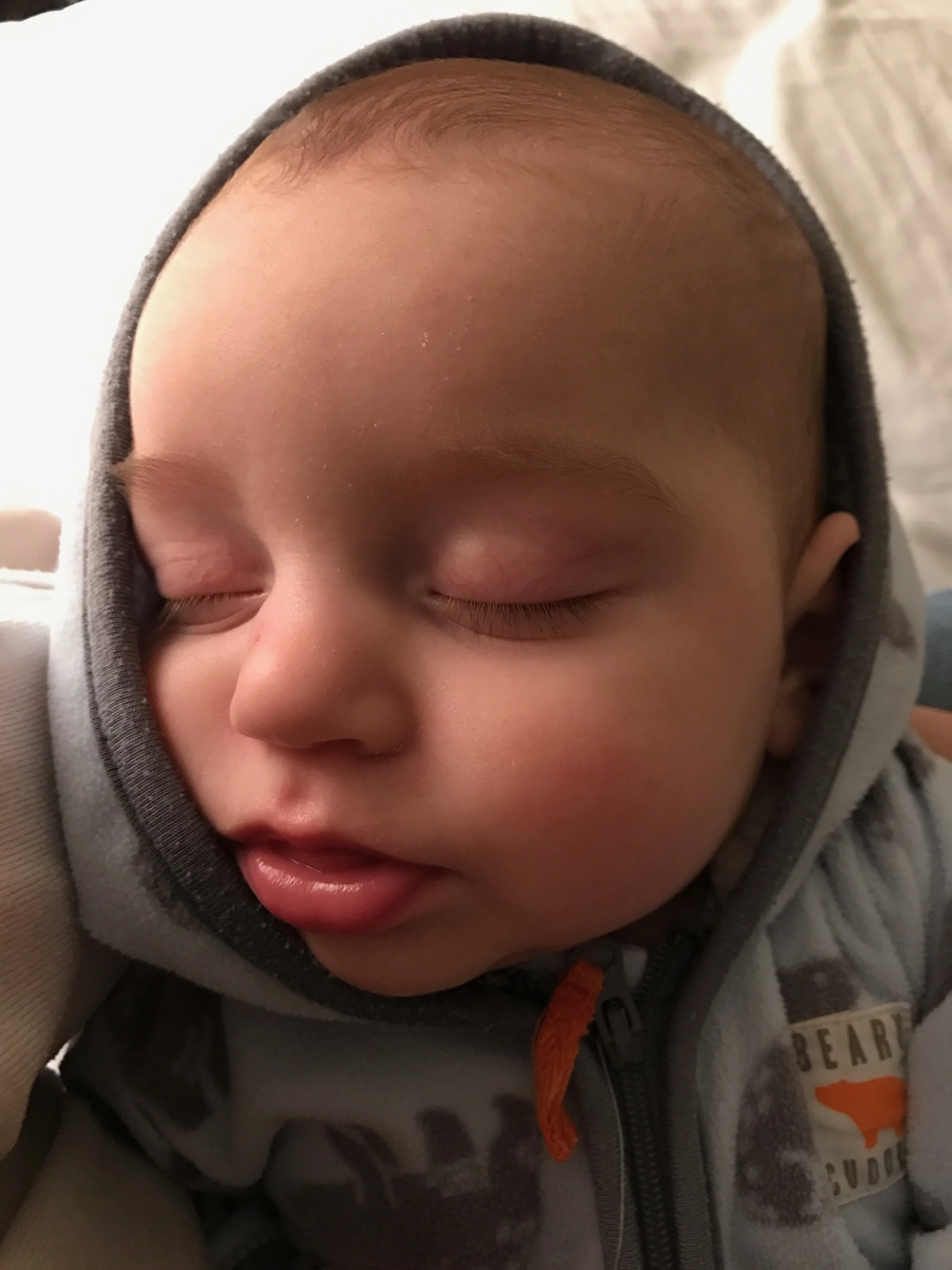 Roman totally milk-drunk after his first bottle of my milk. 