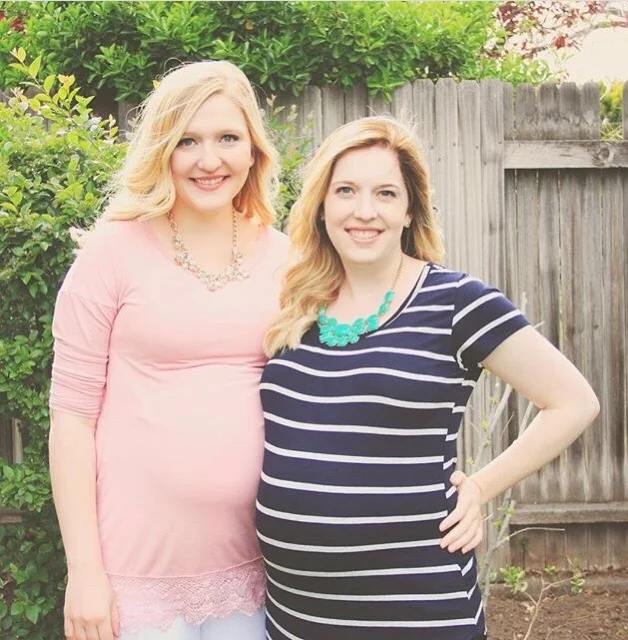 Natalie and Sarah pregnant with Alice and Norah.