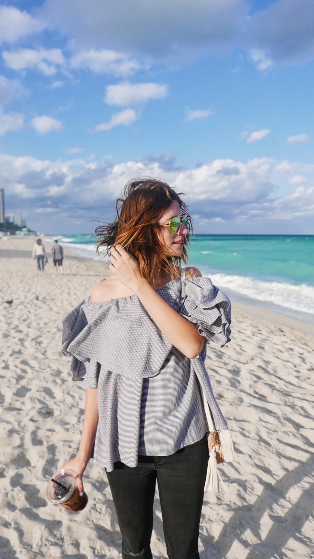 Miami Beach | Katelyn Now | Off the shoulder top