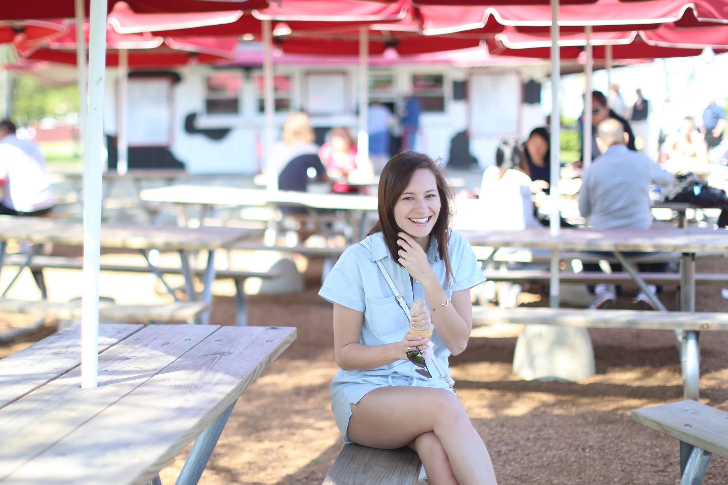 Chambray Romper | Katelyn Now