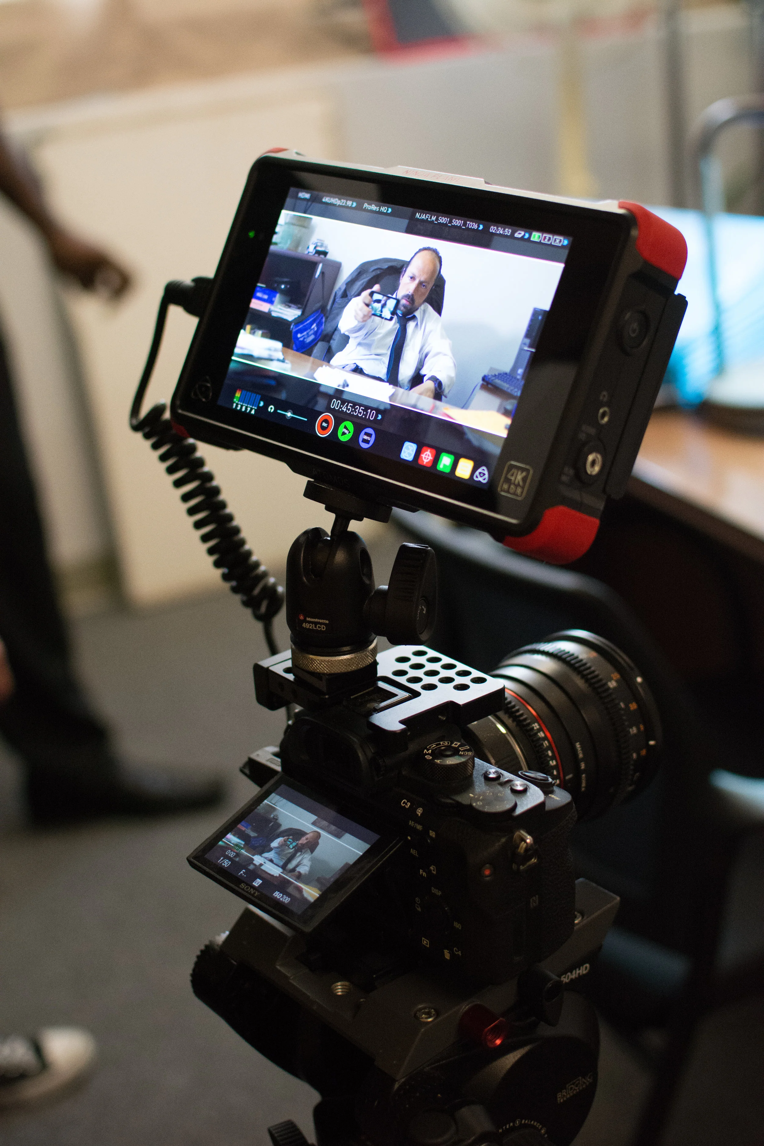 The Setup: Sony A7s ii, Rokinon Cine DS Lenses, Ninja Flame Recorder