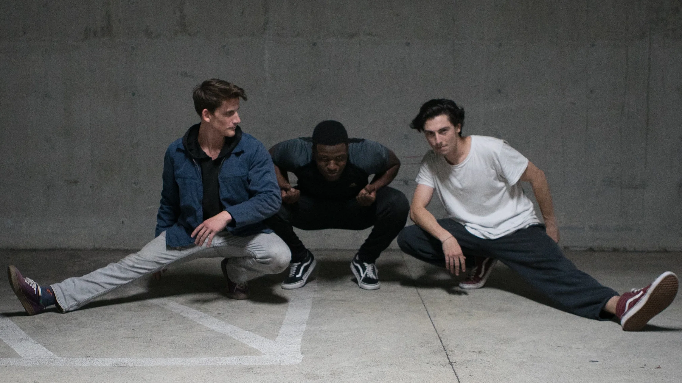 Actors Ben Breitenstein & Malachi Beasley stuntin' with fight choreographer Ari Lerner.