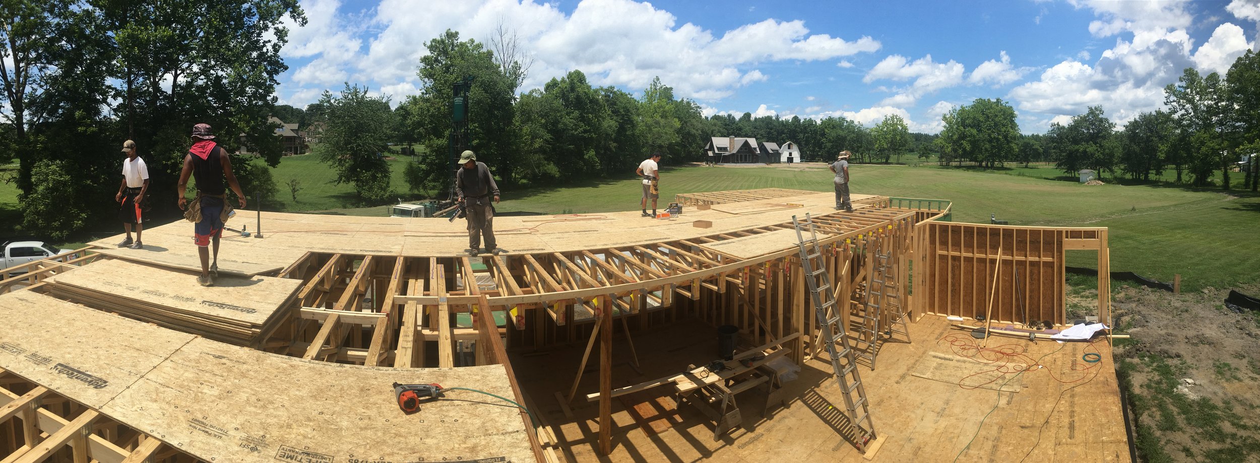 Second floor subfloor going down!