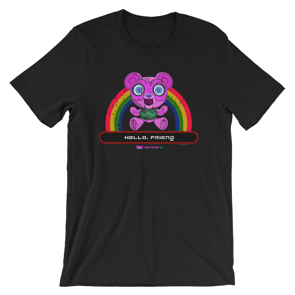 "Hello, Friend" Distressed Logo Shirt