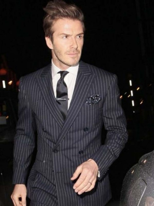 David Beckham Pocket Square Tie Clip via BuyOnineFashion