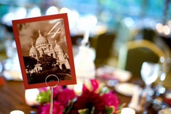 Paris theme table number sweetchic events via Dennis Lee Photography