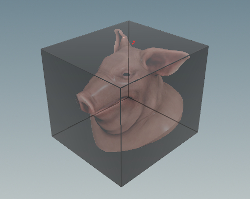 테스트 오브젝트 Pig Head 의 Bounding Box