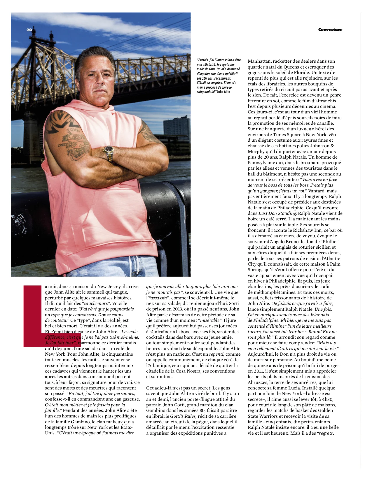 Former mob bosses, hitmen, and informants for Society Magazine