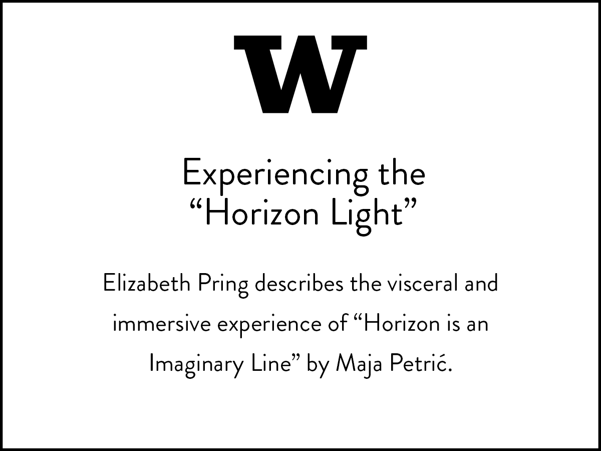 UW Arts blogger experiences being inside the electroacoustic light installation by Maja Petric.