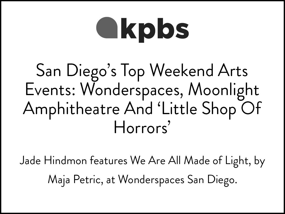 Kpbs introduce the weekend art events to visit, including Maja Petric's installation at Wonderspaces.