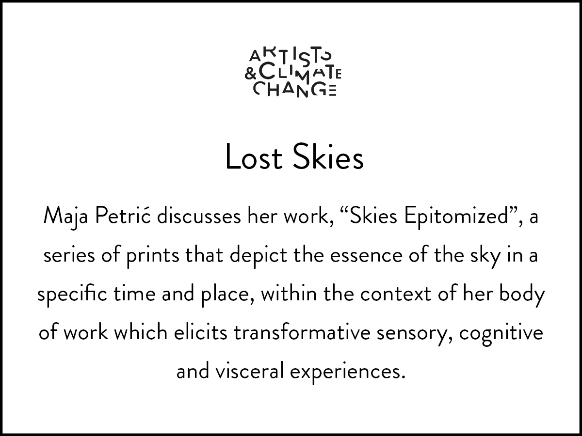 Artists &amp; Climate Change present Maja Petric's AI-generated works, Lost Skies and Skies Epitomized.