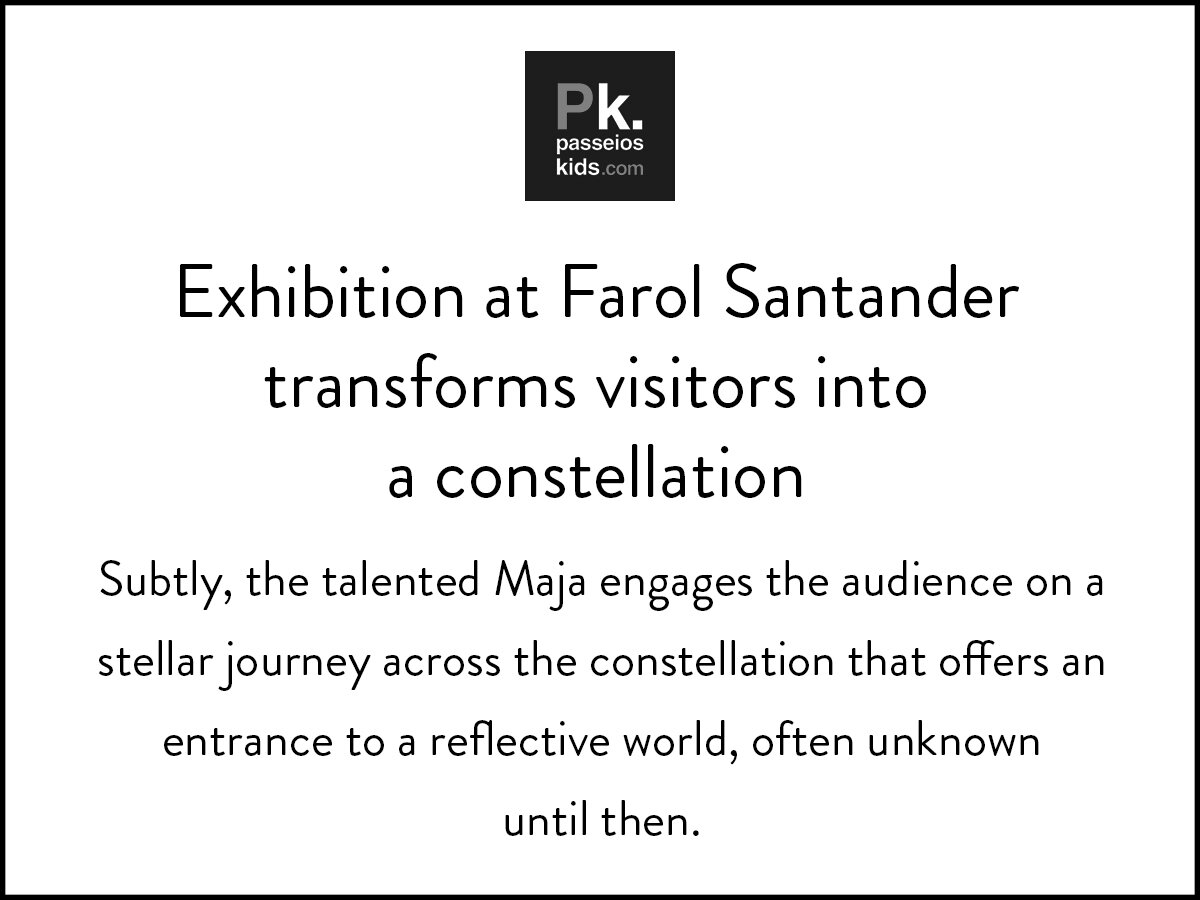 Passeios kids features Maja Petric's immersive light installation at the Farol Santander exhibition.