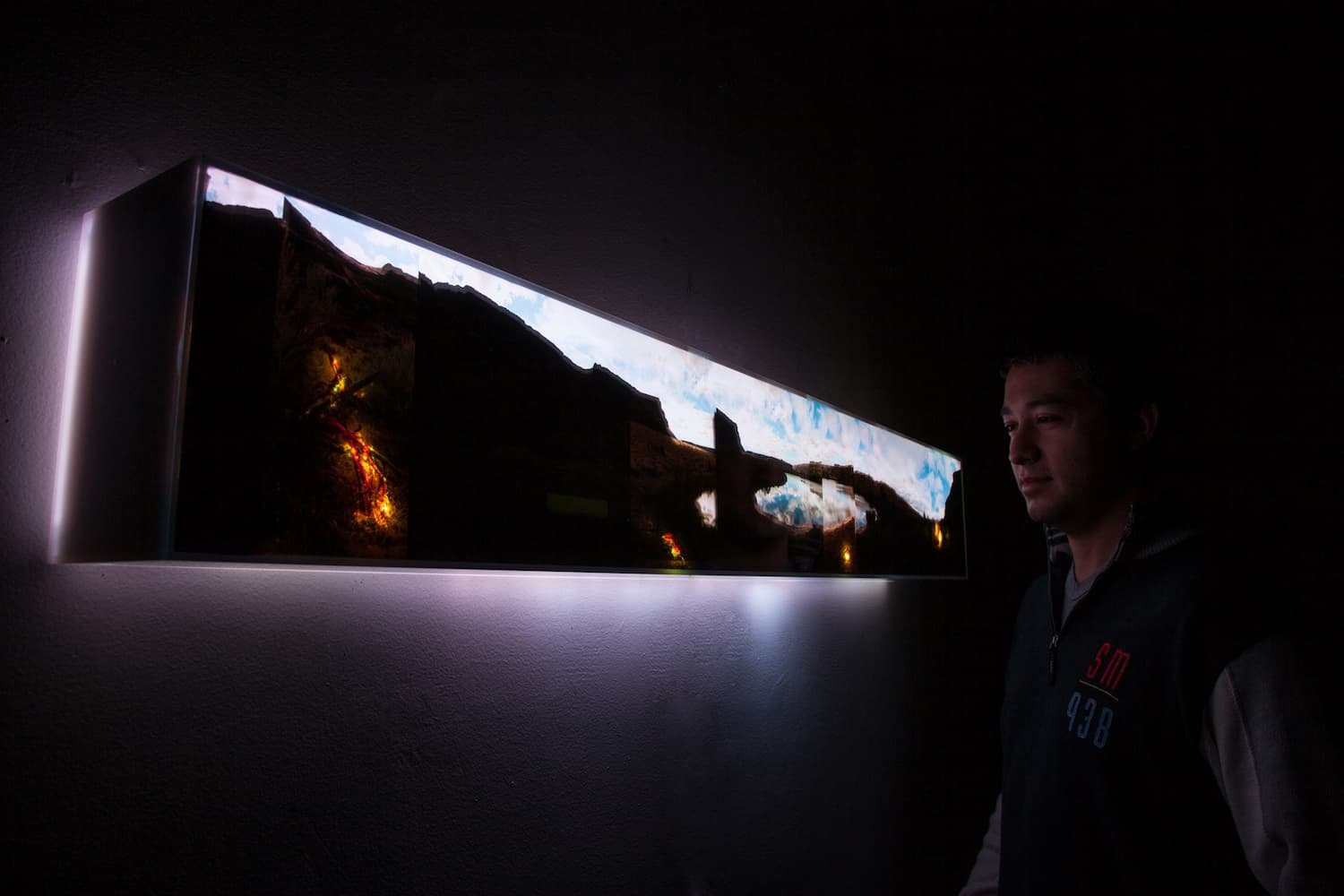 A viewer observing the beauty and disruption of what was once the enormous ice-dam.