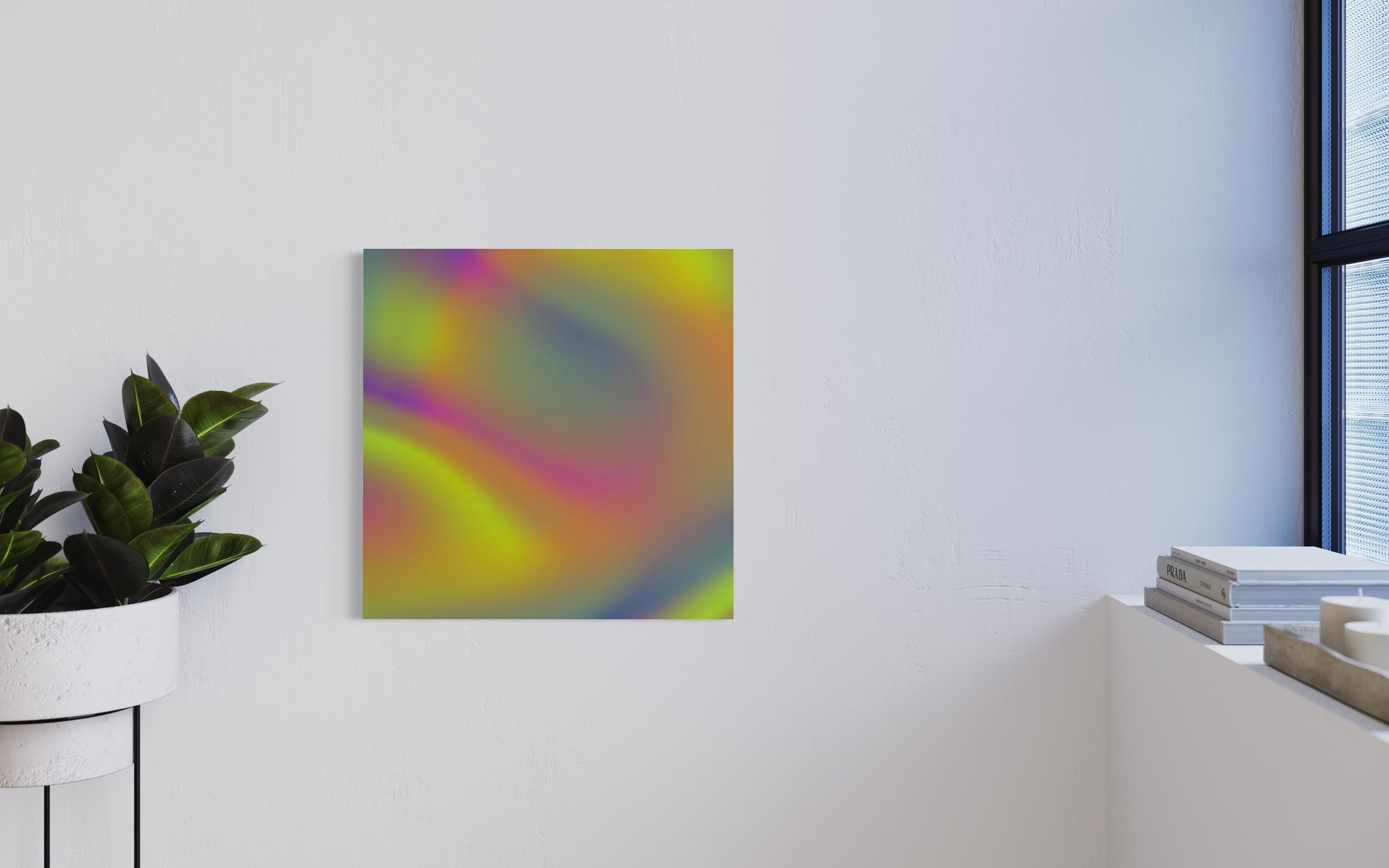 Front view of the lenticular print with different frames, experiencing an illusion of movement.