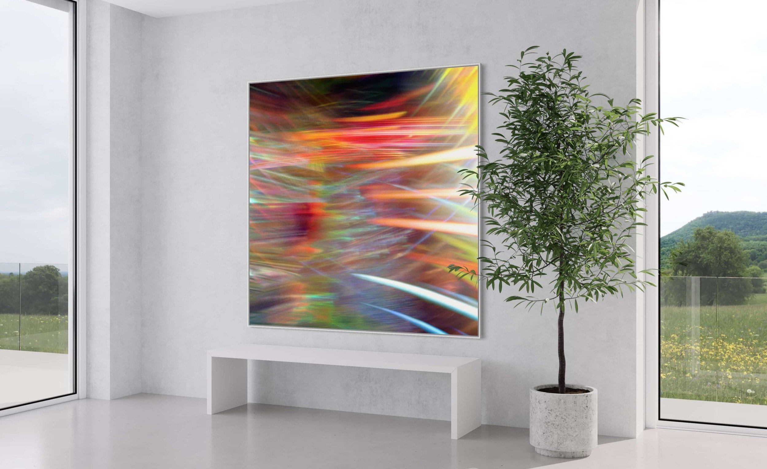 Side view of the lenticular print with different frames, experiencing an illusion of movement.