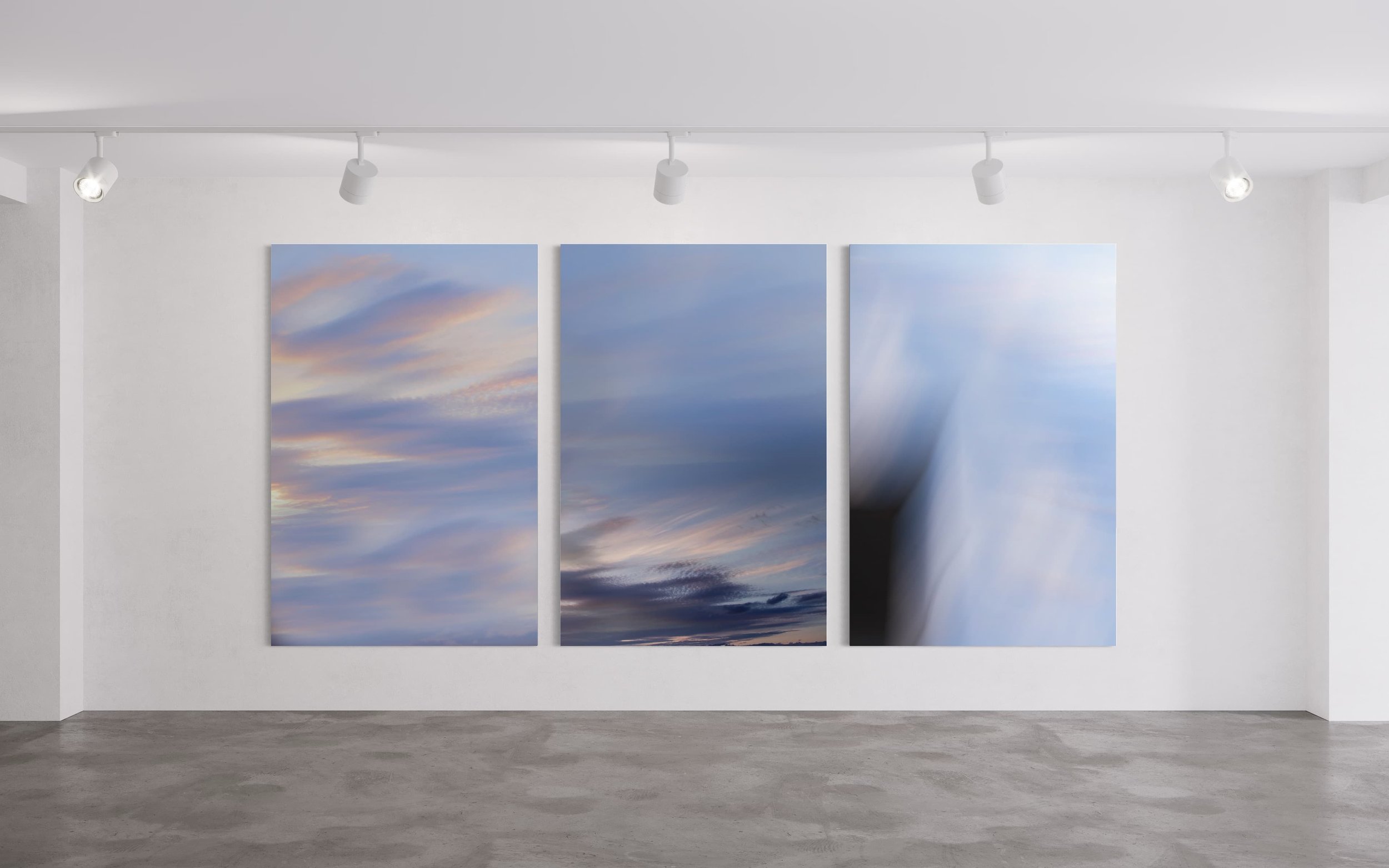 Front facing position of the triptych lenticular prints, experiencing different frames and a sense of motion.