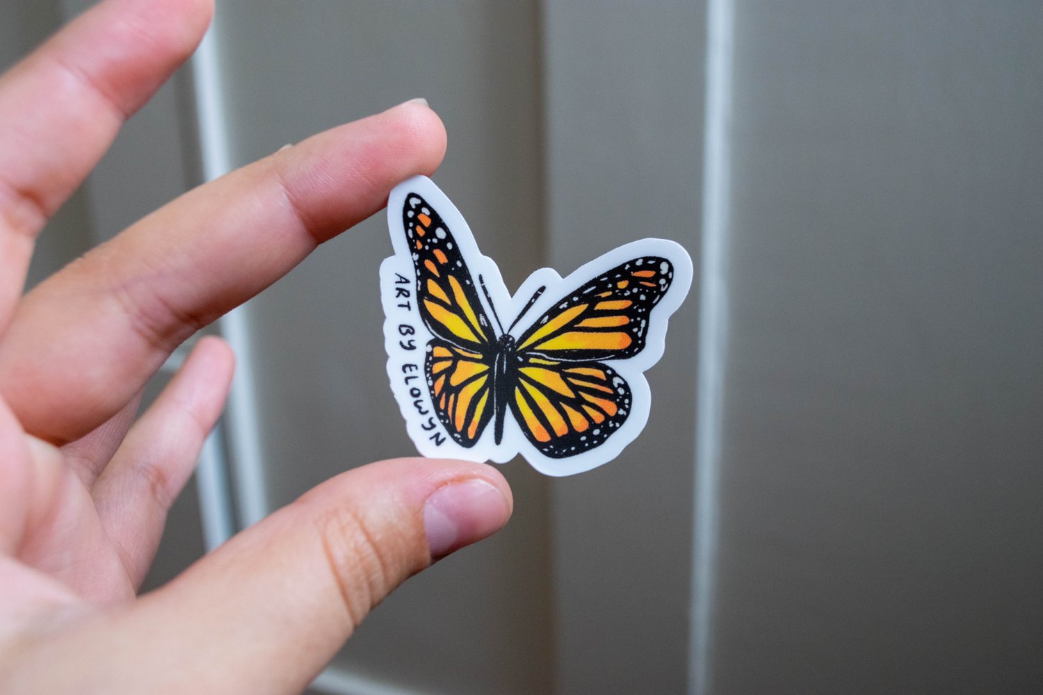 MINI Butterfly Sticker — Art by Elowyn