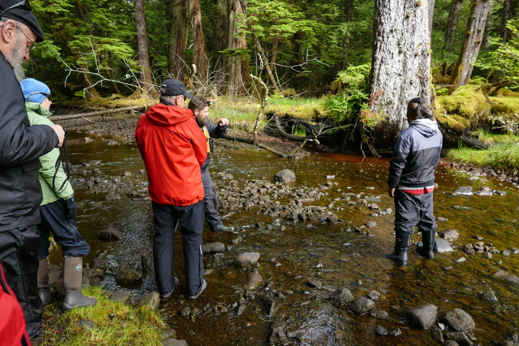  James and Matt describing the fishing weir 