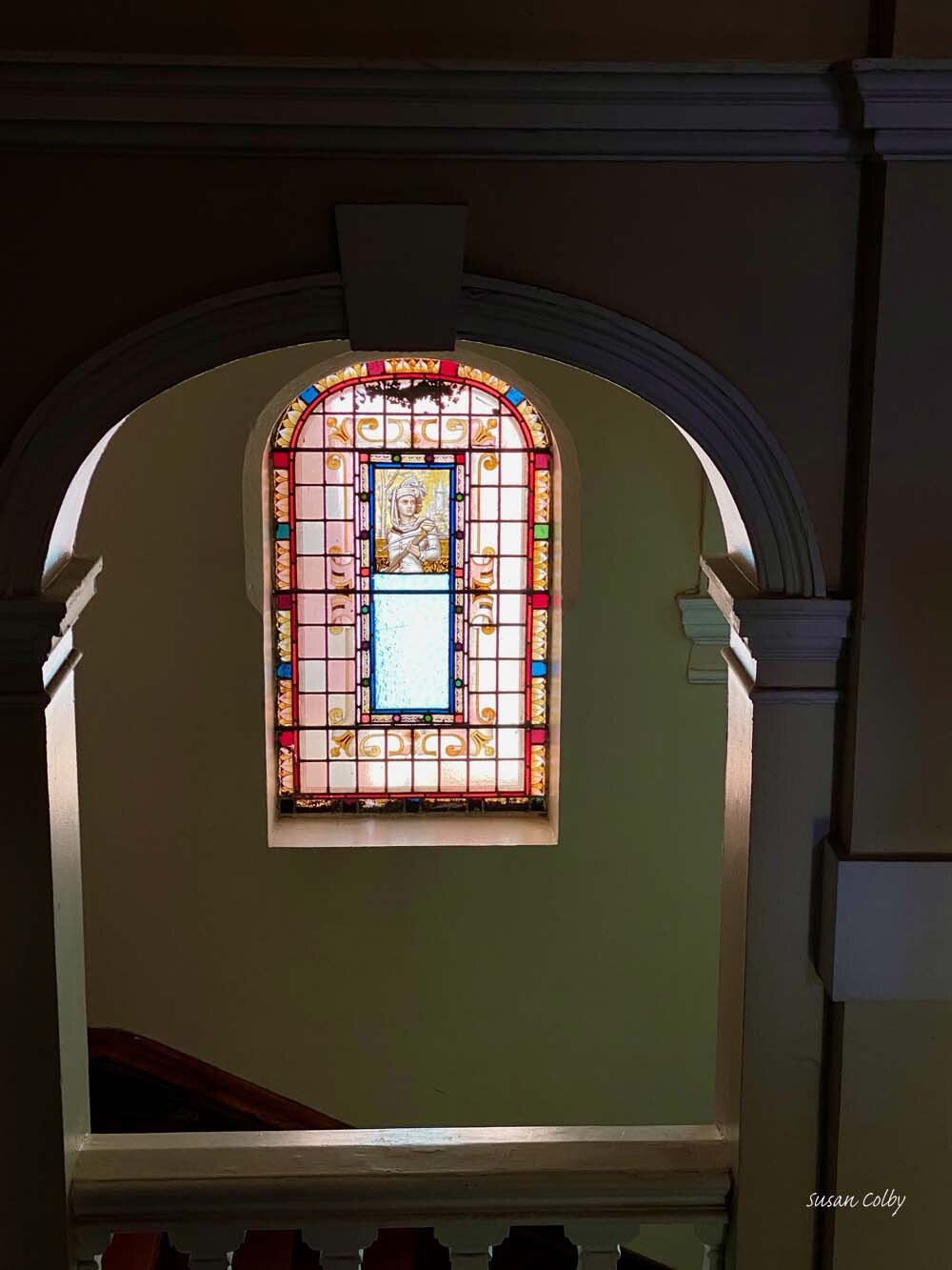 Stained glass at Keasney Manor