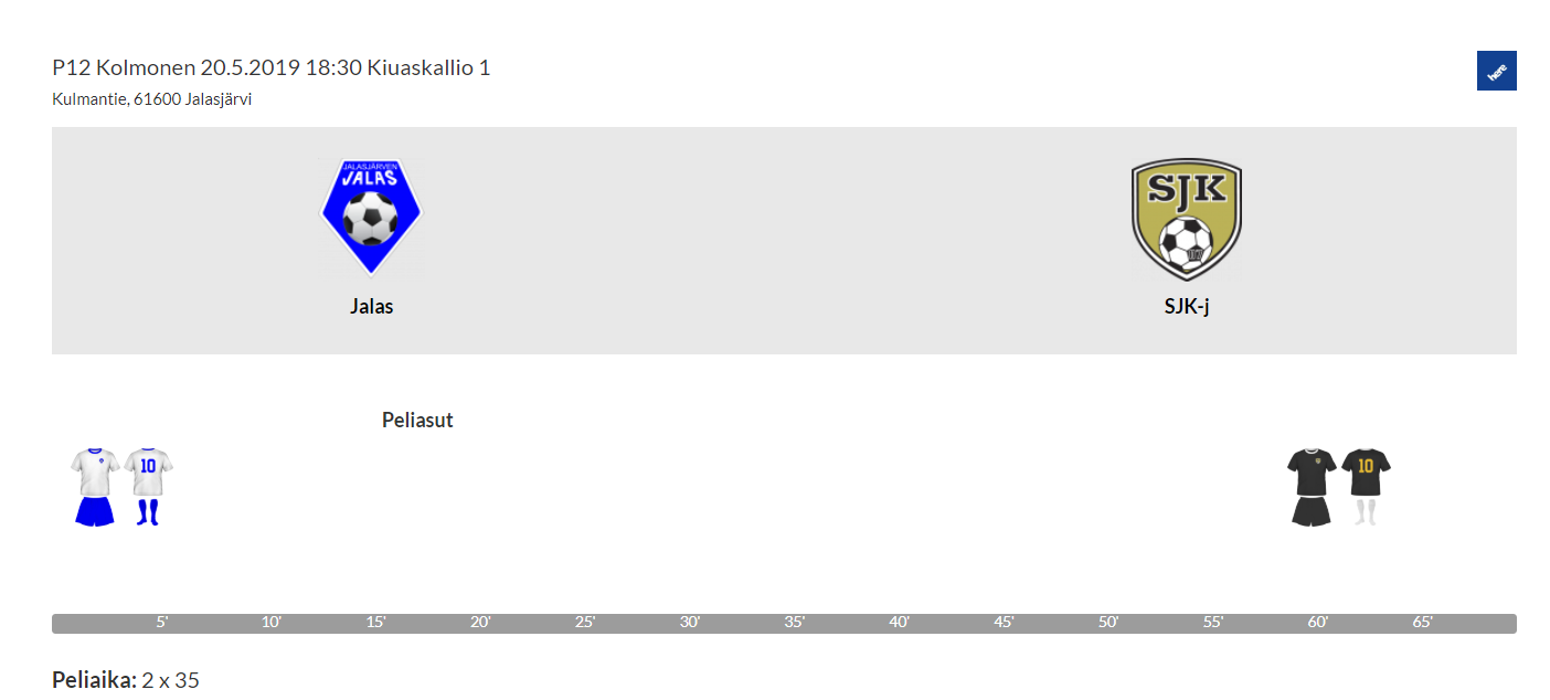 Jalkapallo P12 sarjapeli Jalas - SJK-j