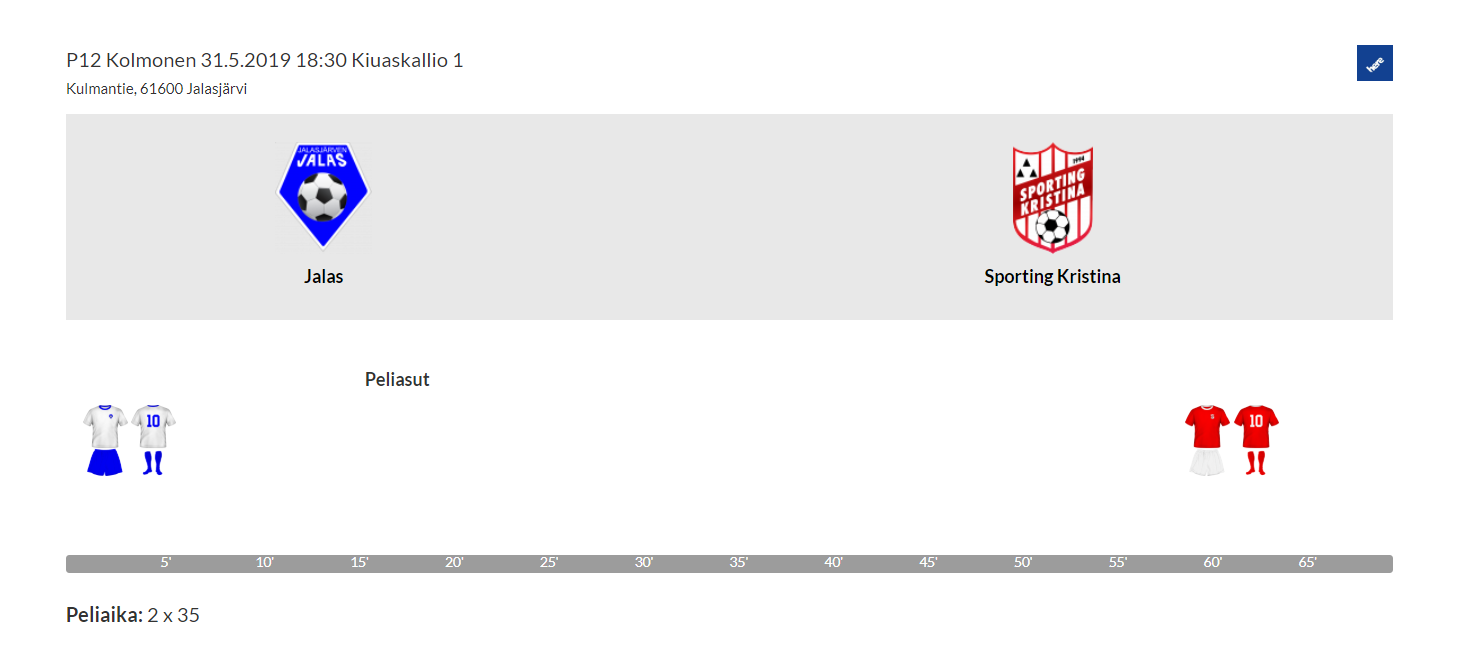 Jalkapallo P12 sarjapeli Jalas - Sporting Kristina