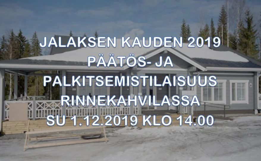 Jalasjärven Jalas ry:n kauden 2019 päätös- ja palkitsemistilaisuus