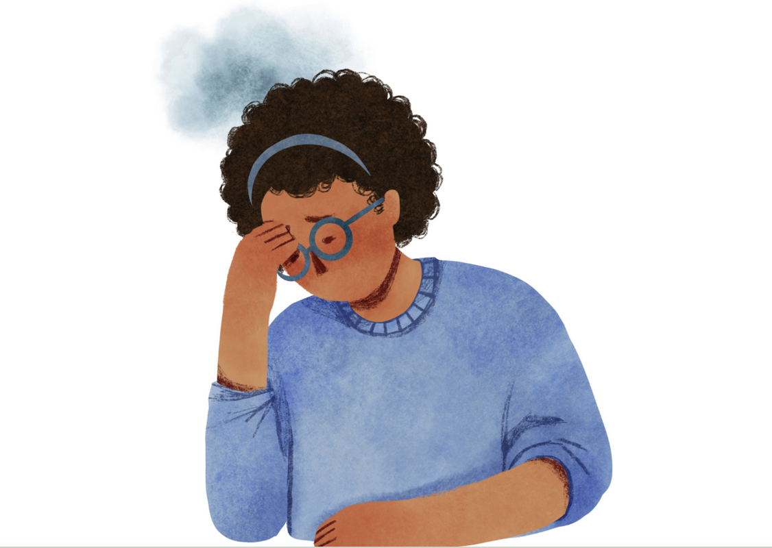 A woman feeling burnt out and exhausted