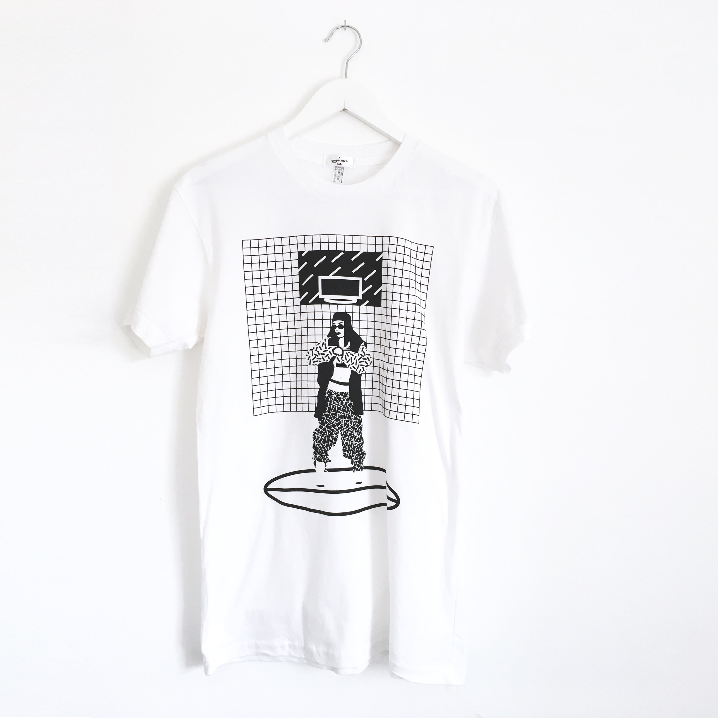 White Aaliyah t-shirt — Dropscotch