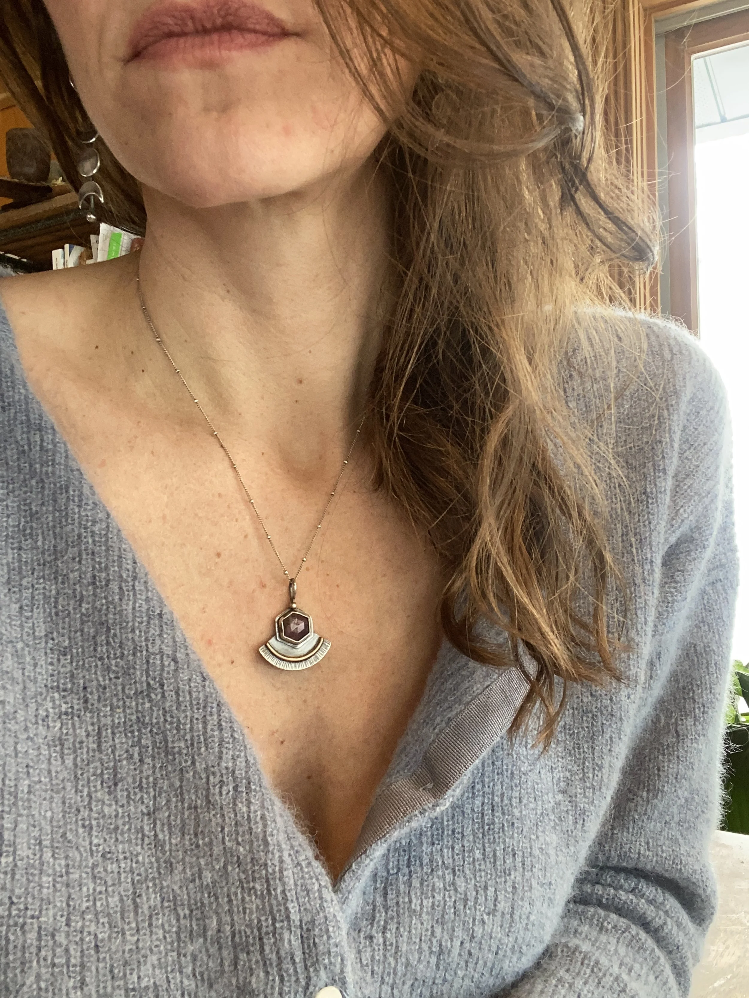 Mixed Metal Ruby Necklace