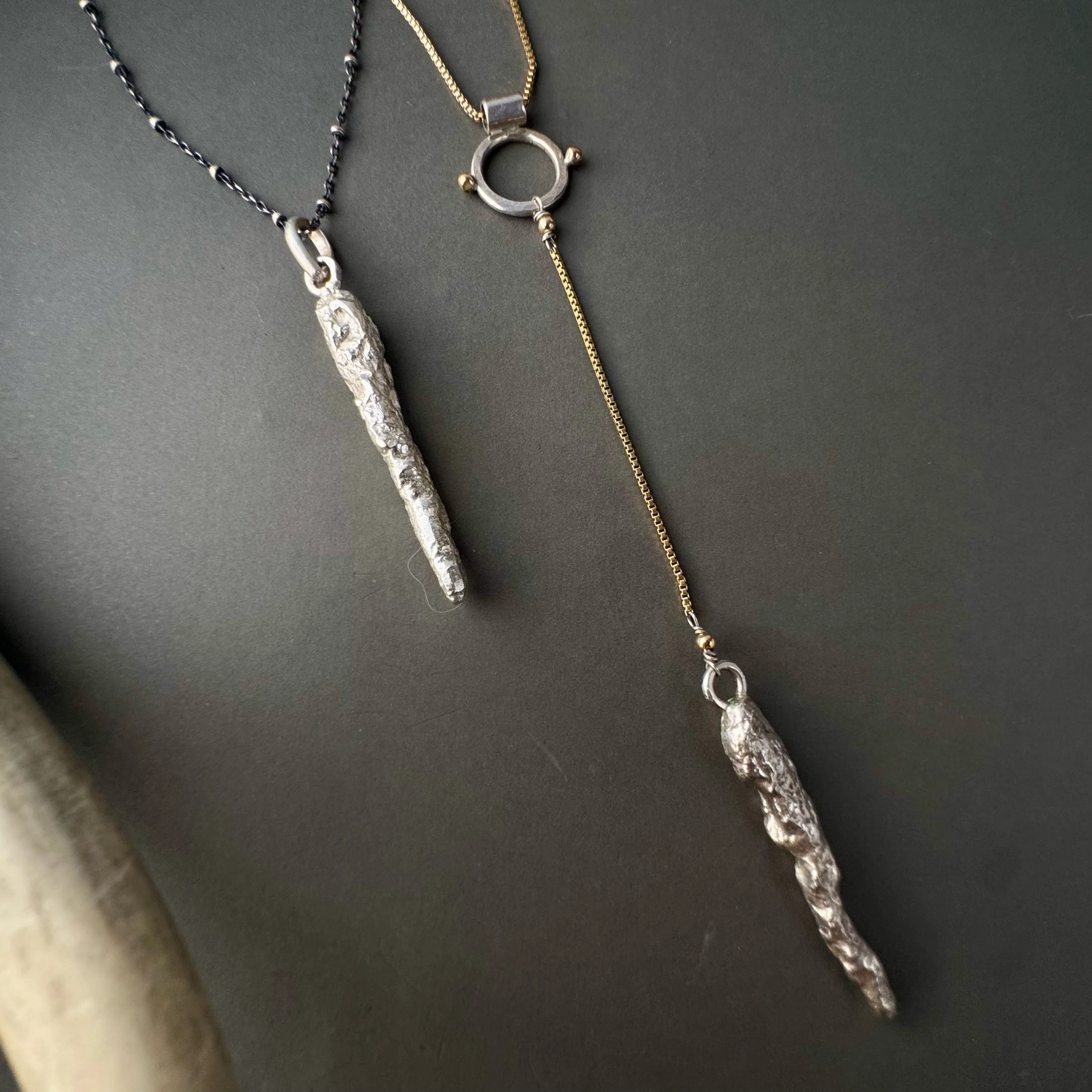 reclaimed sterling silver stalactite necklace
