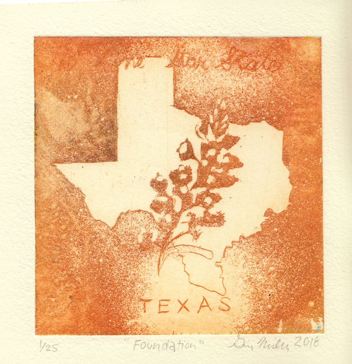 "Foundation", 1/25 ed., 4.5" x 4.5" print, 2018