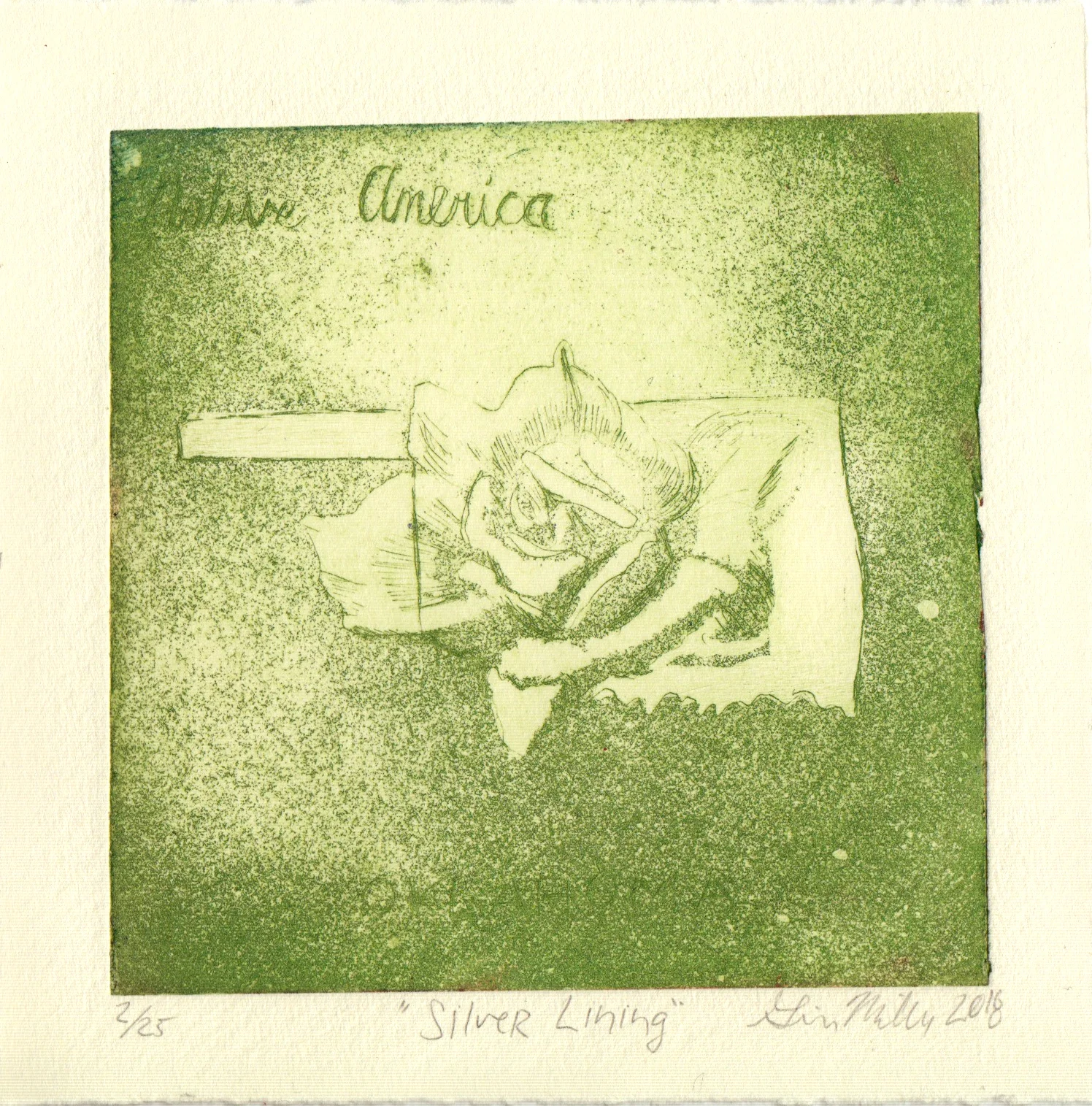 "Silver Lining", 2/25 ed., 4.5" x 4.5" print, 2018