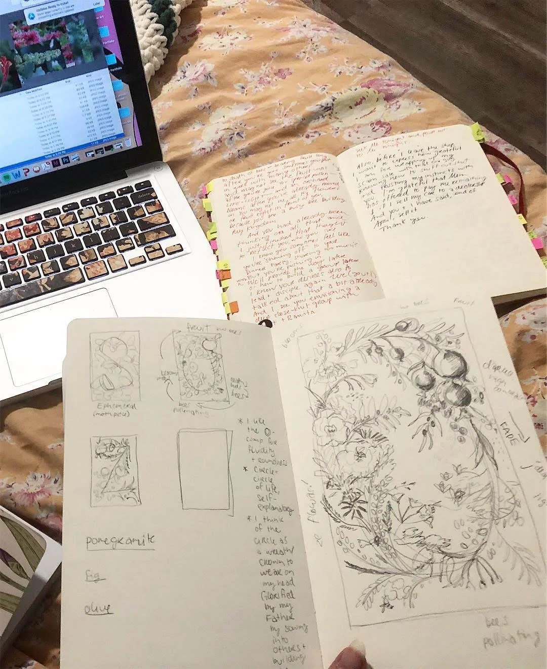 Comparing notes, figuring out which flowers I actually want to incorporate where, finding the balance.
