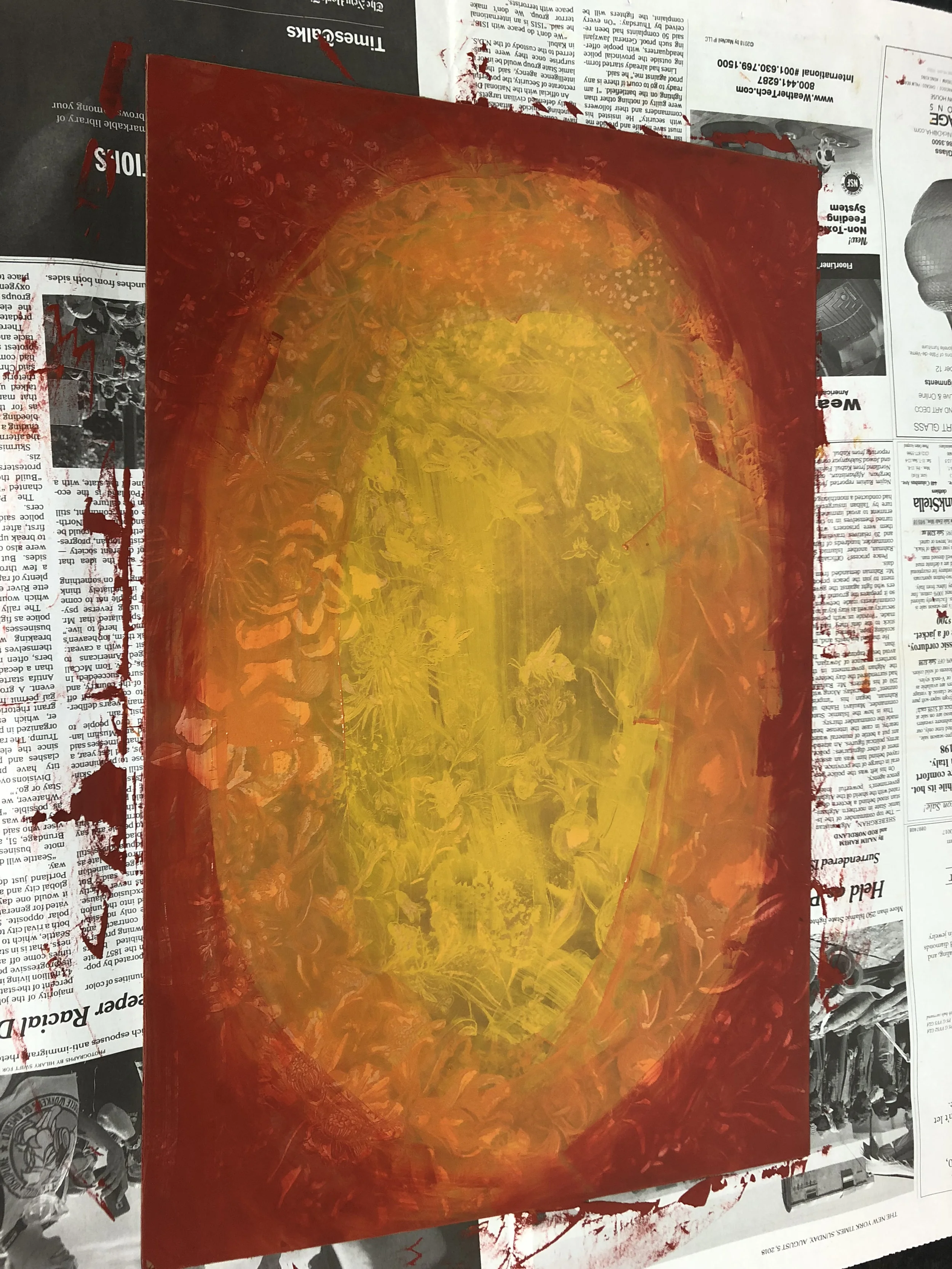 A look at my method of color application. I don’t find the real way of a la pupé to ever be worth it, where you apply one color at a time and wipe and clean, like it takes FOREVER. So what I like to do for being realistic and make a print in about an hour is blending a color palette with analogous colors that can blend well together.